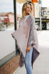 Floral Medallion Paisley Ruana Ponchos Leto Collection Lilac  