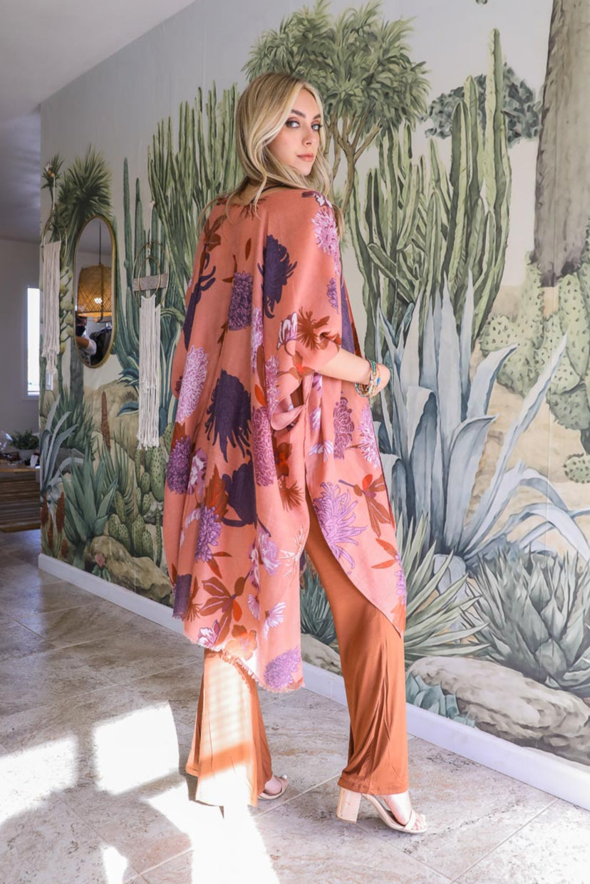 Floral Motif Combo Kimono - NeoKira Unlimited