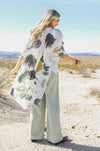 Floral Motif Combo Kimono Kimono Leto Collection   