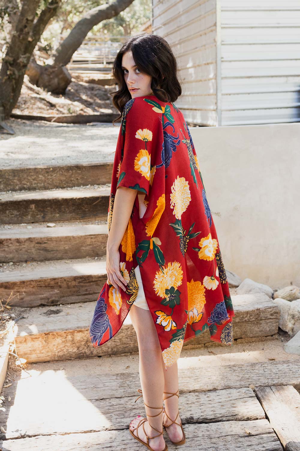 Floral Motif Combo Kimono - NeoKira Unlimited