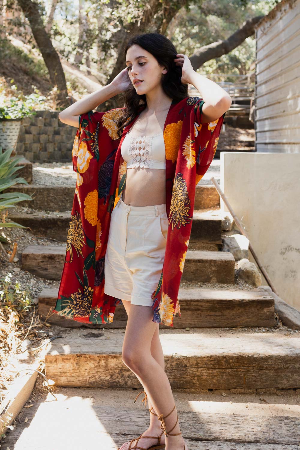 Floral Motif Combo Kimono - NeoKira Unlimited