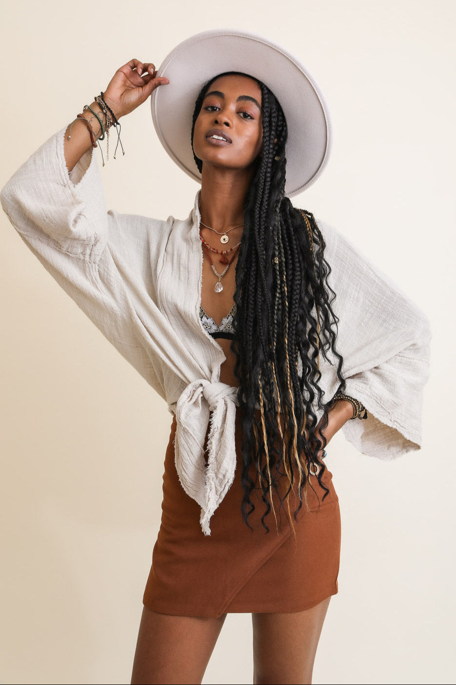 Flounce Sleeve Kimono Wrap - NeoKira Unlimited