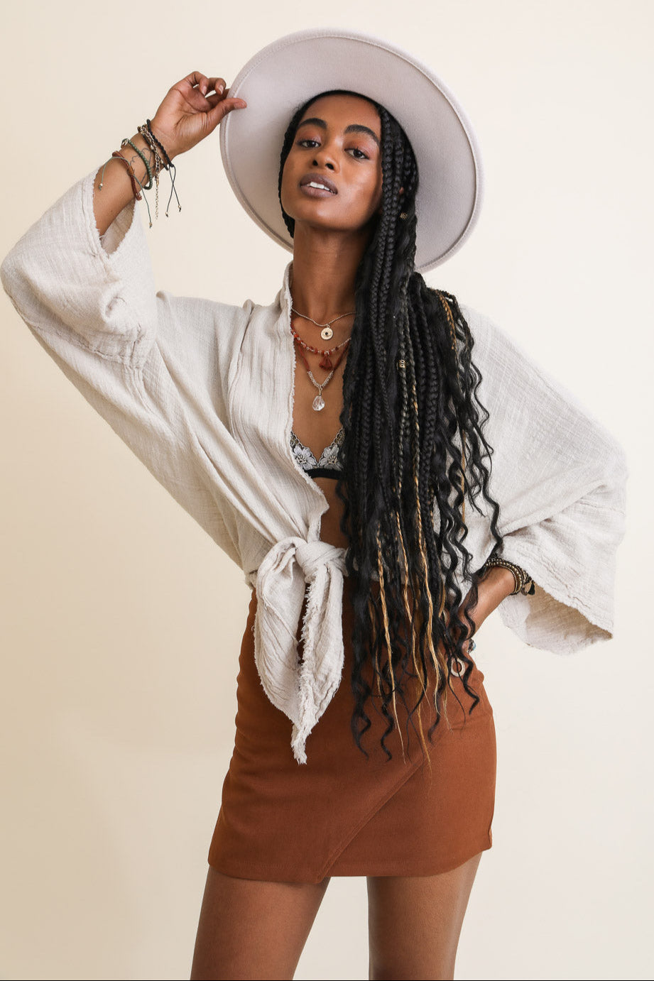 Flounce Tie-Front Kimono Wrap - NeoKira Unlimited