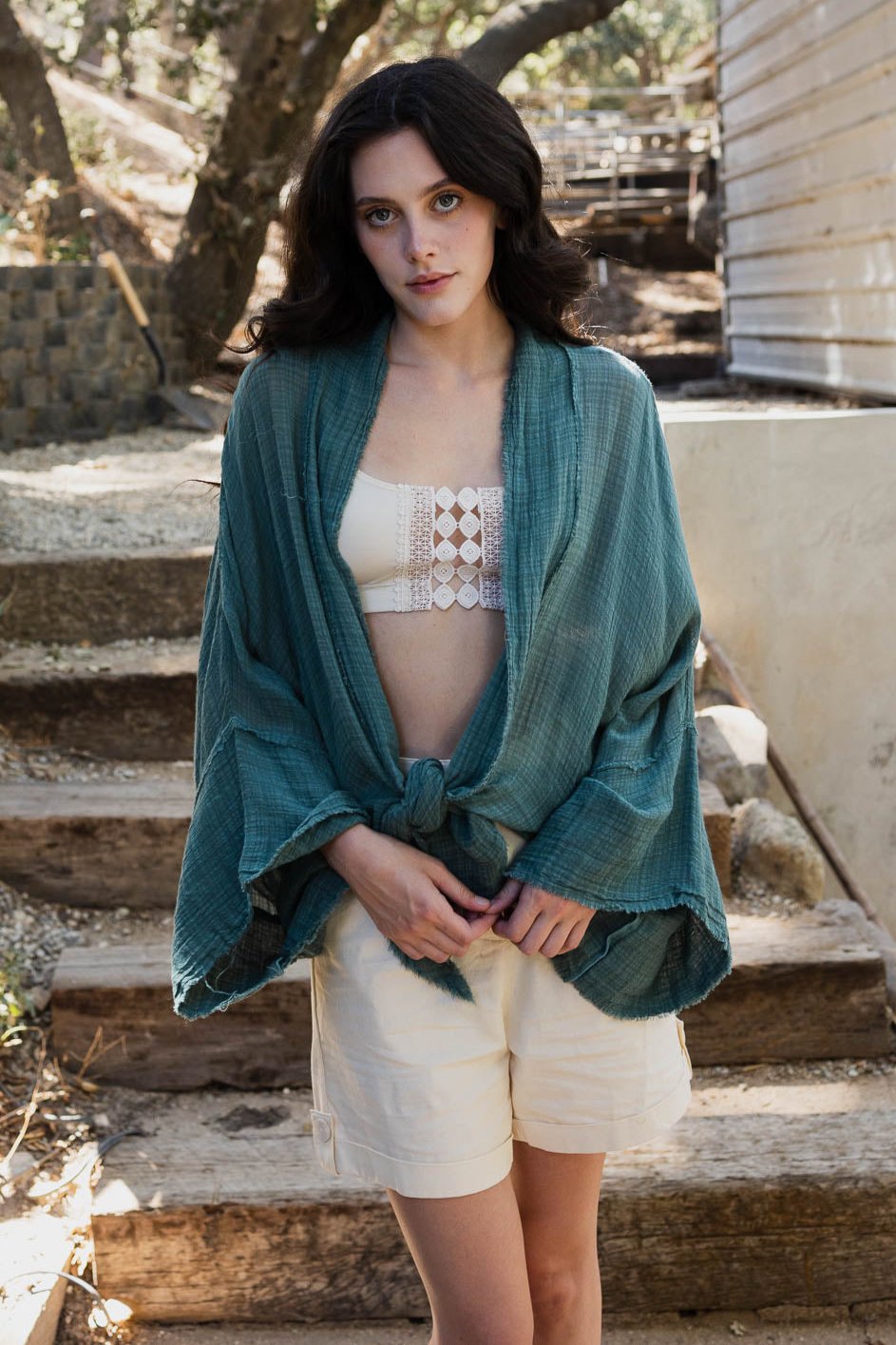 Flounce Tie-Front Kimono Wrap - NeoKira Unlimited