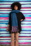 Frayed Bohemian Flow Scarf Scarves Leto Collection One Size Cobalt 