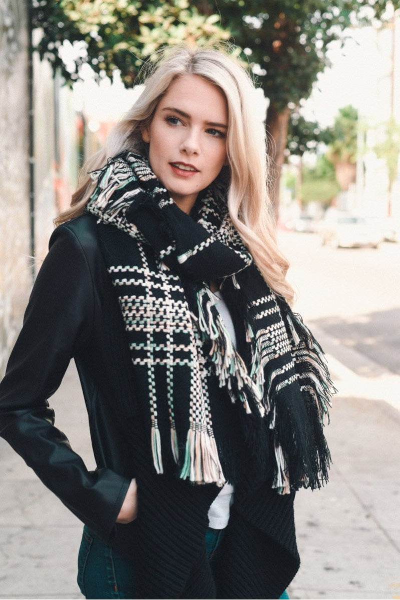 Frayed Tartan Plaid Scarf - NeoKira Unlimited
