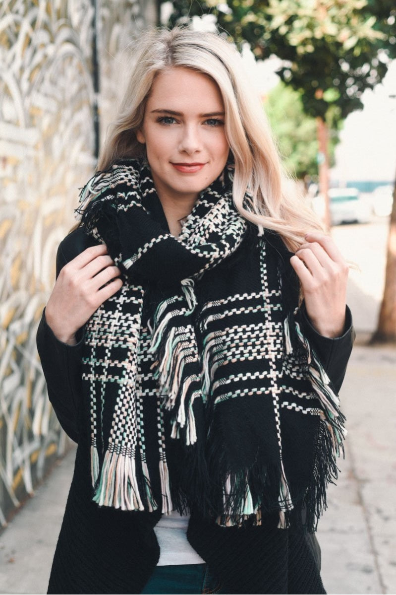 Frayed Tartan Plaid Scarf - NeoKira Unlimited