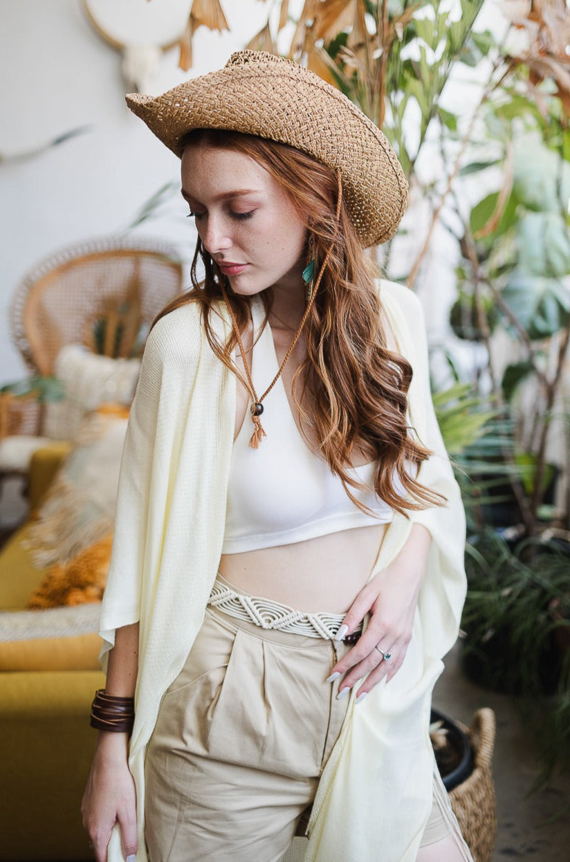 Frayed Trim Kimono - NeoKira Unlimited