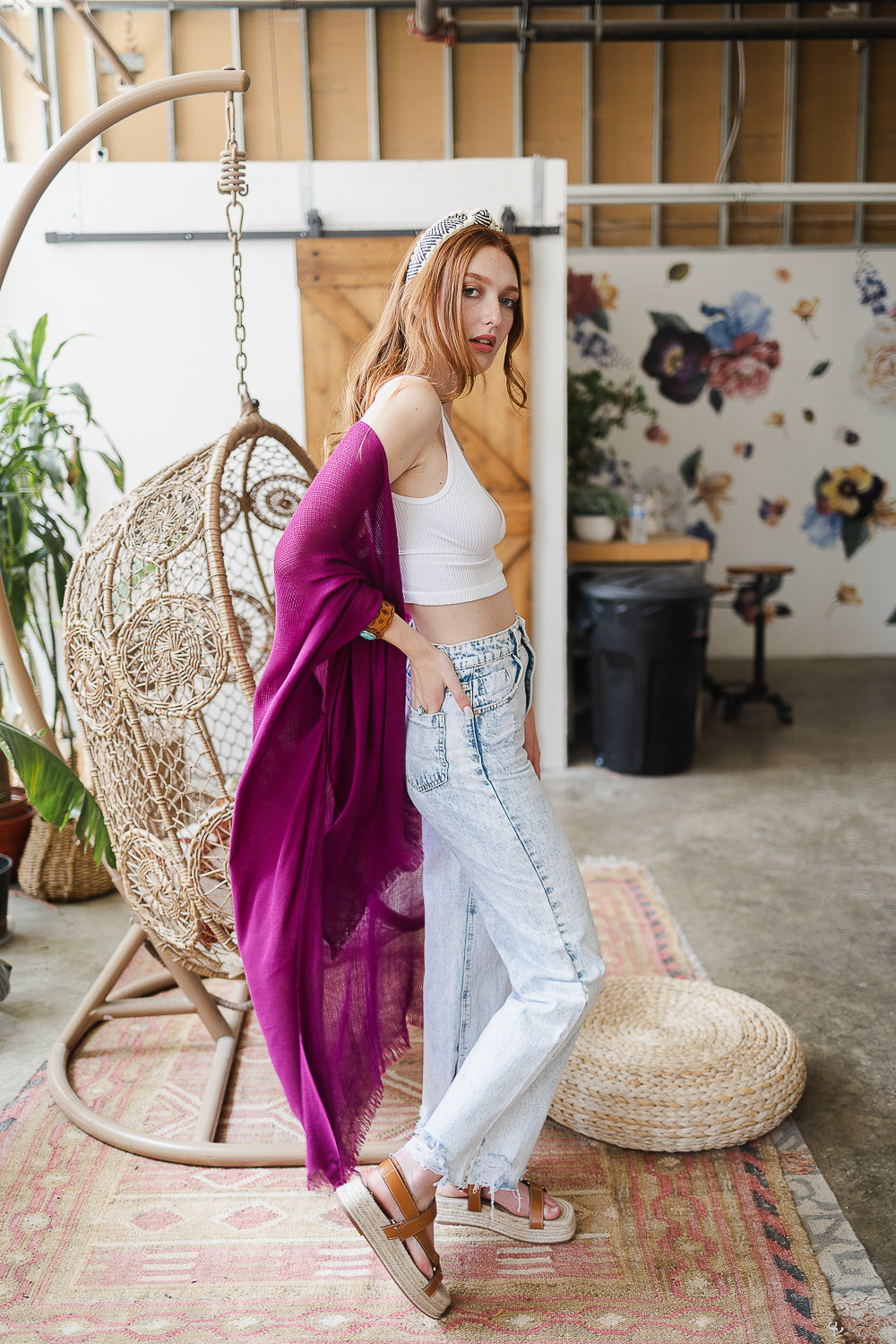 Frayed Trim Kimono - NeoKira Unlimited