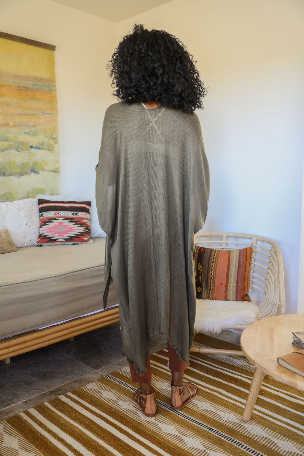 Frayed Trim Kimono - NeoKira Unlimited