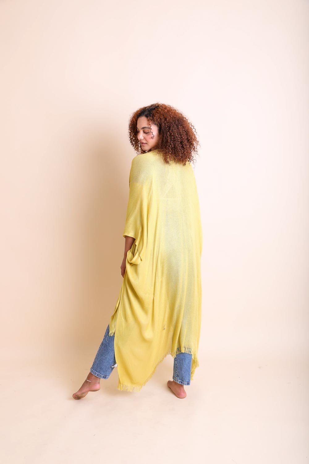 Frayed Trim Kimono - NeoKira Unlimited