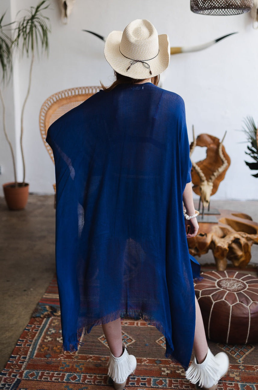 Frayed Trim Kimono - NeoKira Unlimited