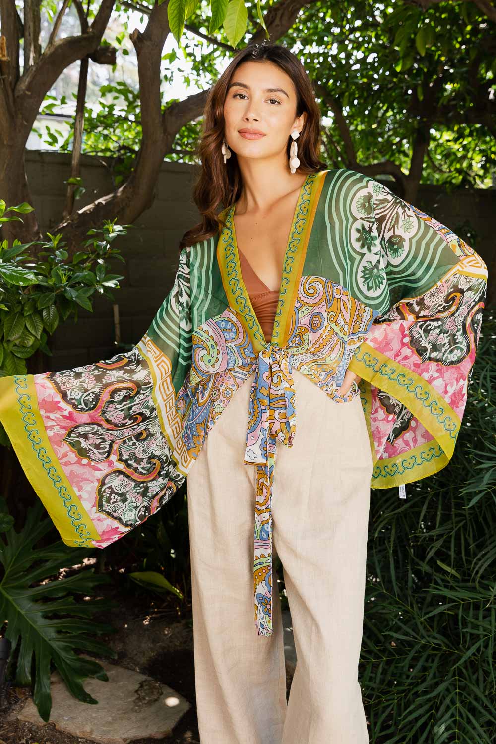 Free Spirit Boho Tie Front Wrap w/ Armholes - NeoKira Unlimited