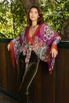 Free Spirit Boho Tie Front Wrap w/ Armholes Kimono Leto Collection   