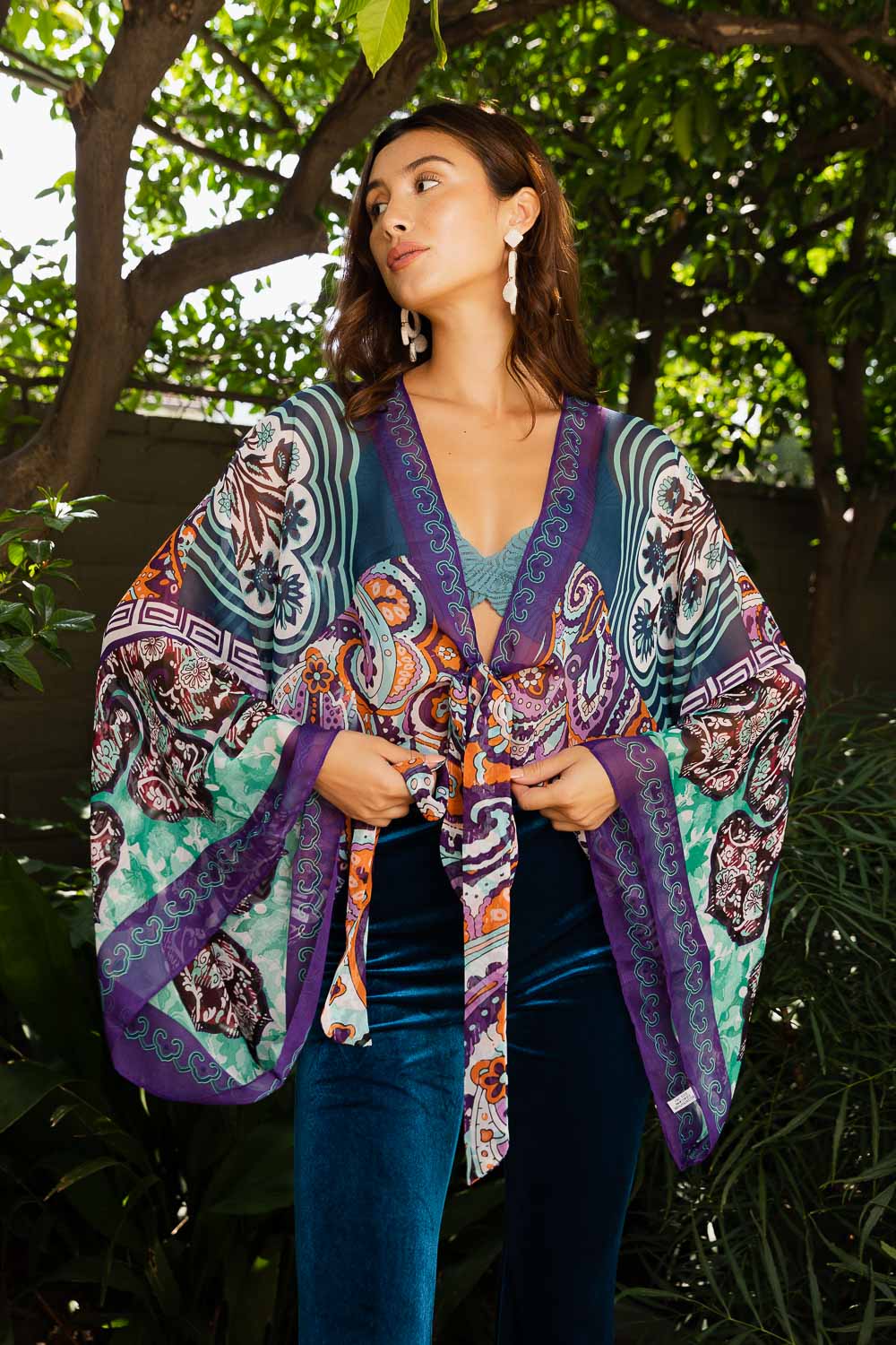 Free Spirit Boho Tie Front Wrap w/ Armholes - NeoKira Unlimited