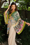 Free Spirit Boho Tie Front Wrap w/ Armholes Kimono Leto Collection One Size Lime 