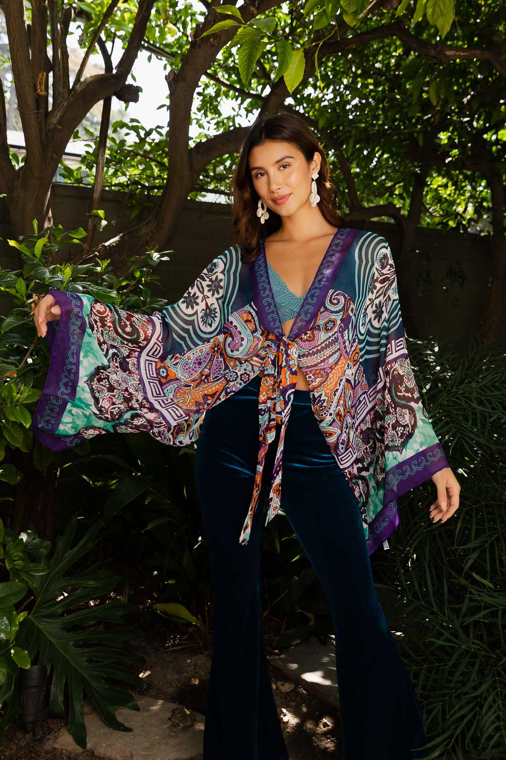 Free Spirit Boho Tie Front Wrap w/ Armholes - NeoKira Unlimited