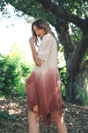 Fringe Boho Style Ombre Ruana Kimono Leto Collection Berry  