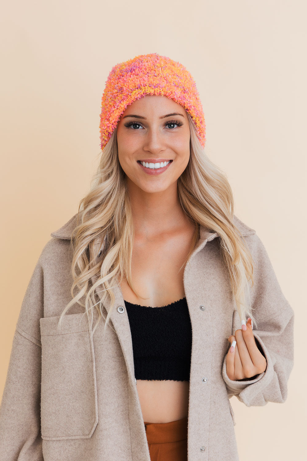 Fuzzy Fluff Toast Beanie Beanies Leto Collection Neon  