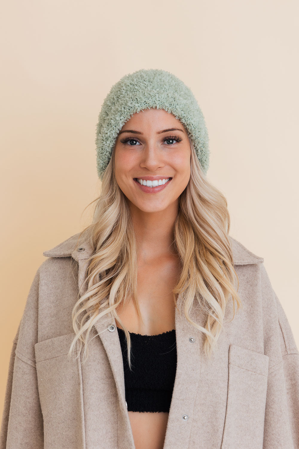 Fuzzy Fluff Toast Beanie Beanies Leto Collection Sage  