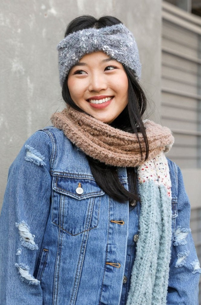 Fuzzy Pastel Head Wrap Headwrap Leto Collection Periwinkle  