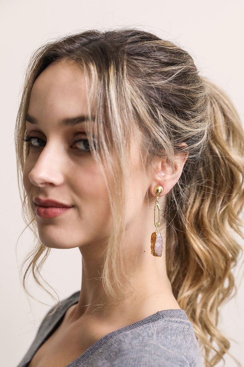 Gem Stone Fashion Earrings Earrings Leto Collection   