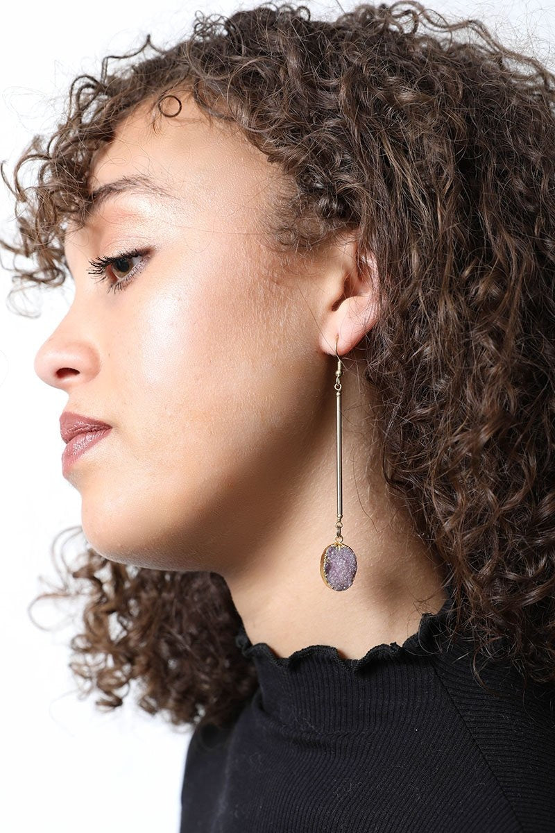 Gemstone Drop Earrings - NeoKira Unlimited
