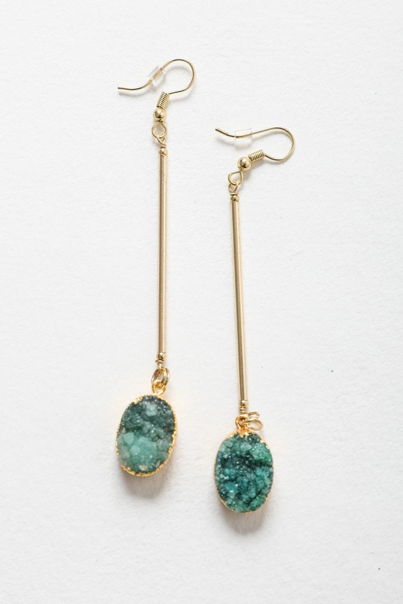 Gemstone Drop Earrings - NeoKira Unlimited
