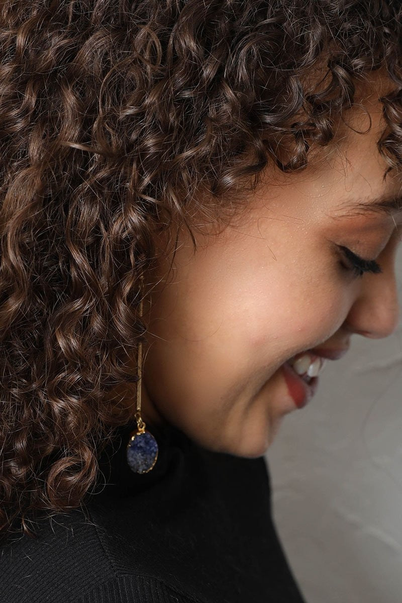 Gemstone Drop Earrings - NeoKira Unlimited