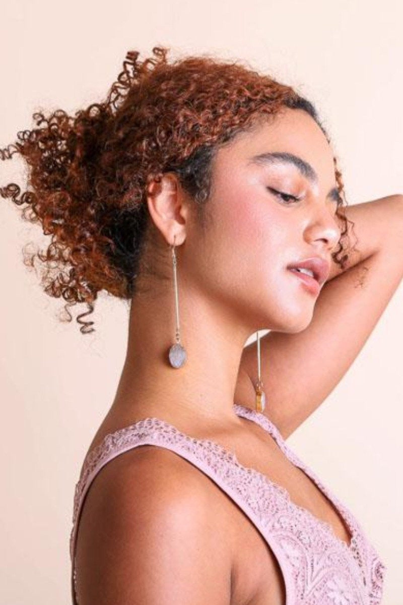 Gemstone Drop Earrings - NeoKira Unlimited