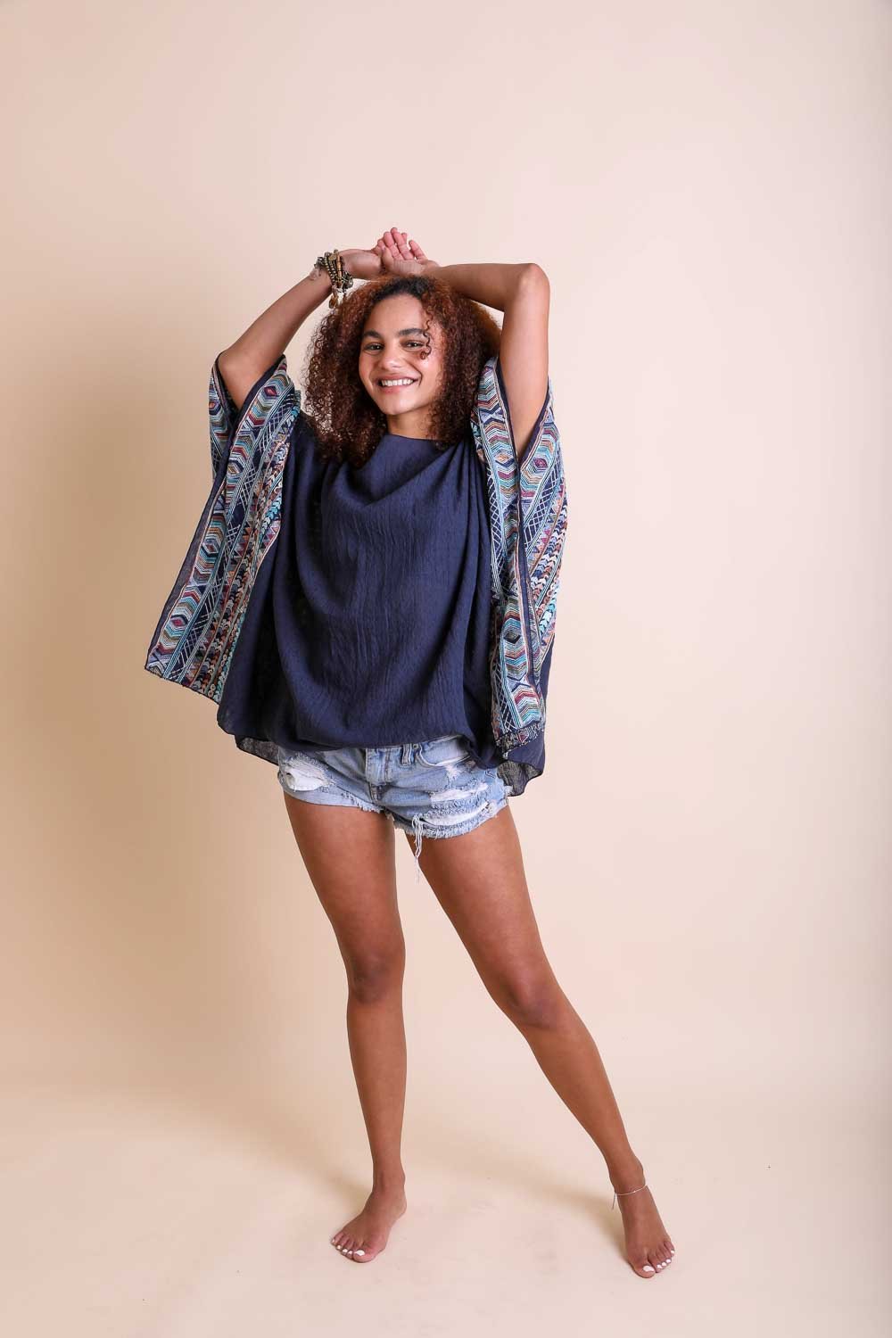 Geometric Embroidered Tunic Kimono Leto Collection   