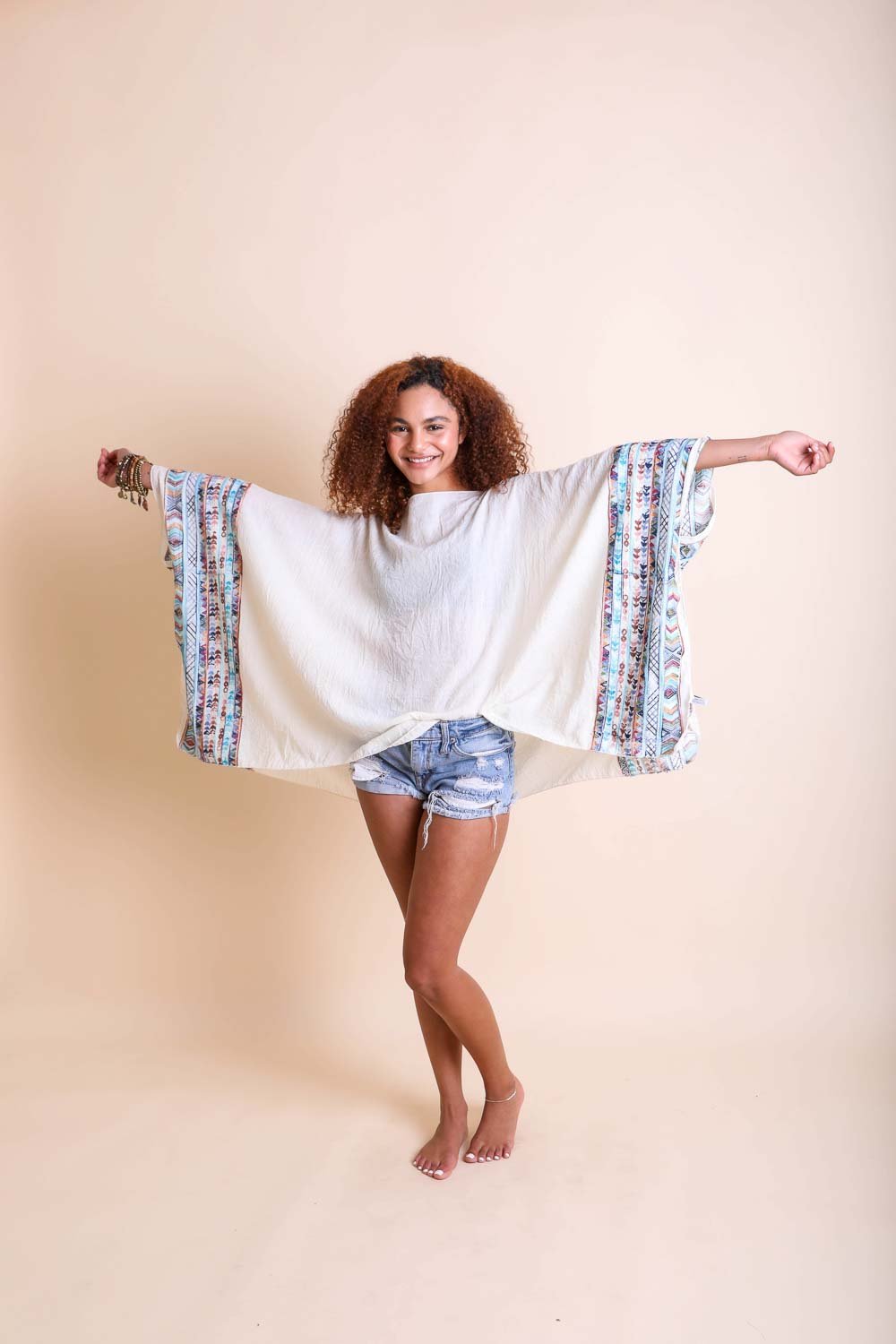 Geometric Embroidered Tunic Kimono Leto Collection   