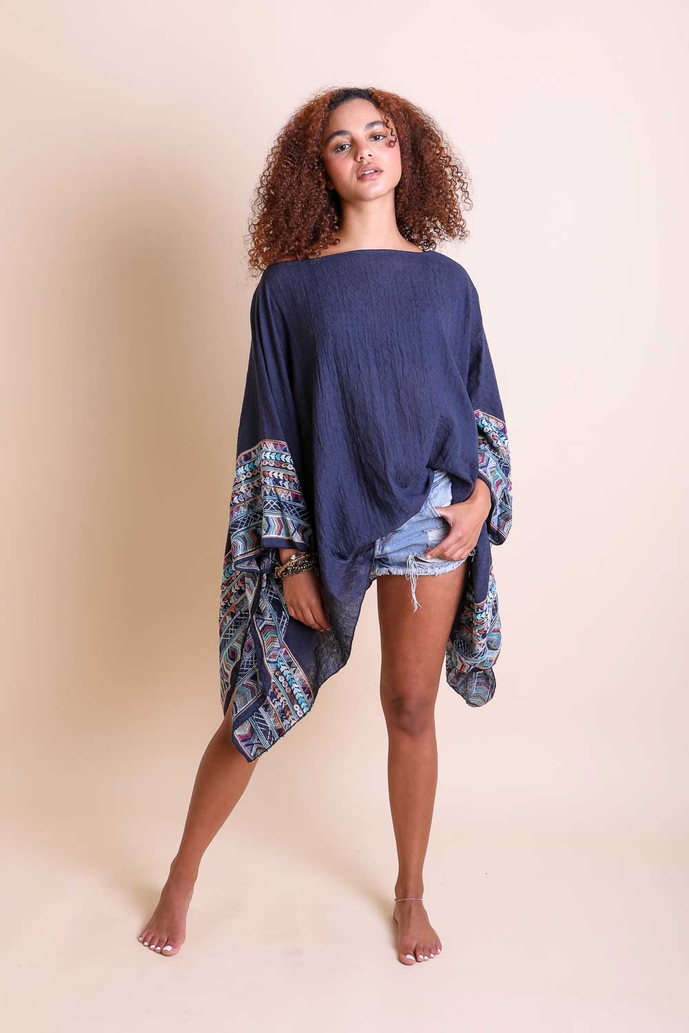 Geometric Embroidered Tunic Kimono Leto Collection   