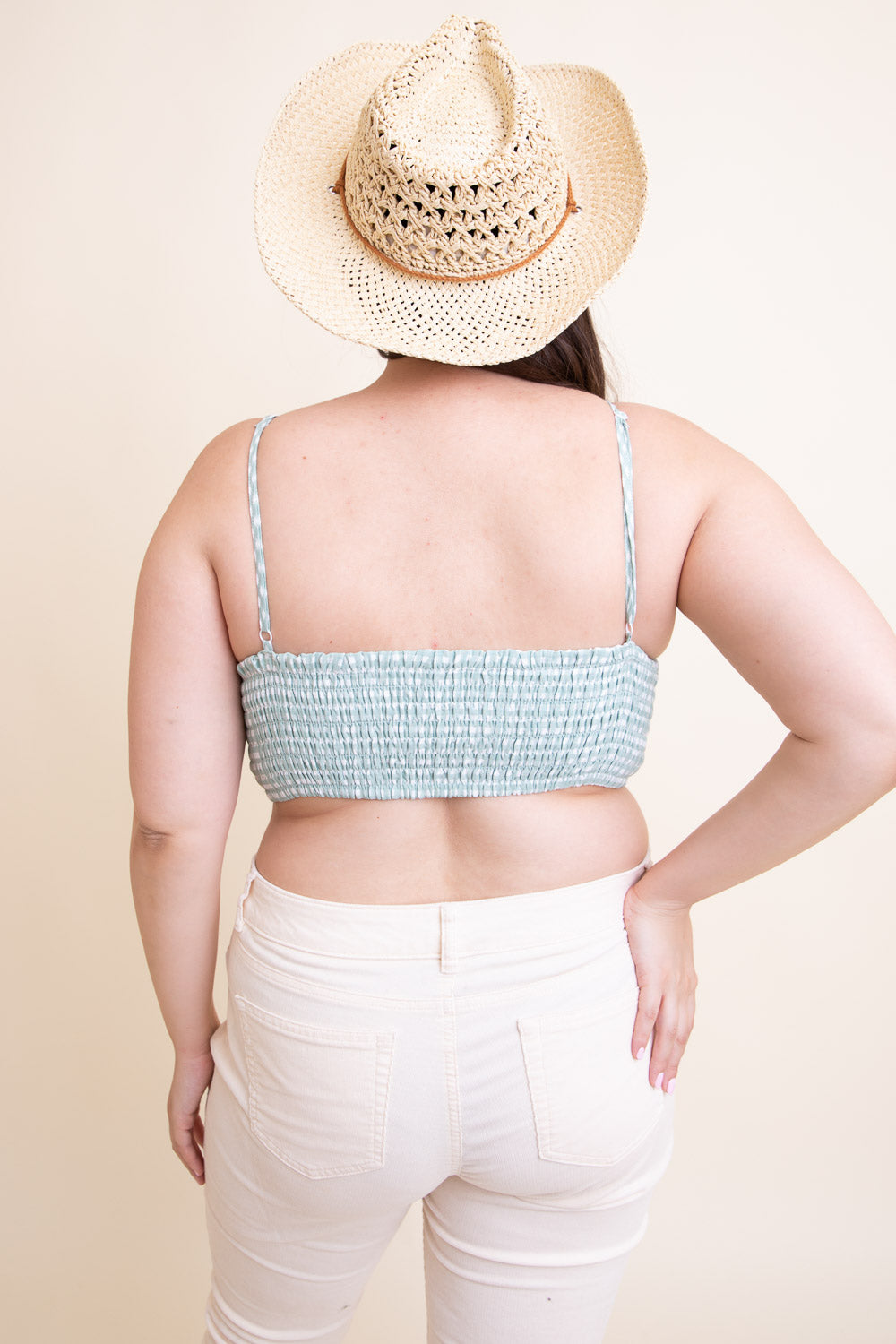Gingham Smocked Bralette Plus - NeoKira Unlimited