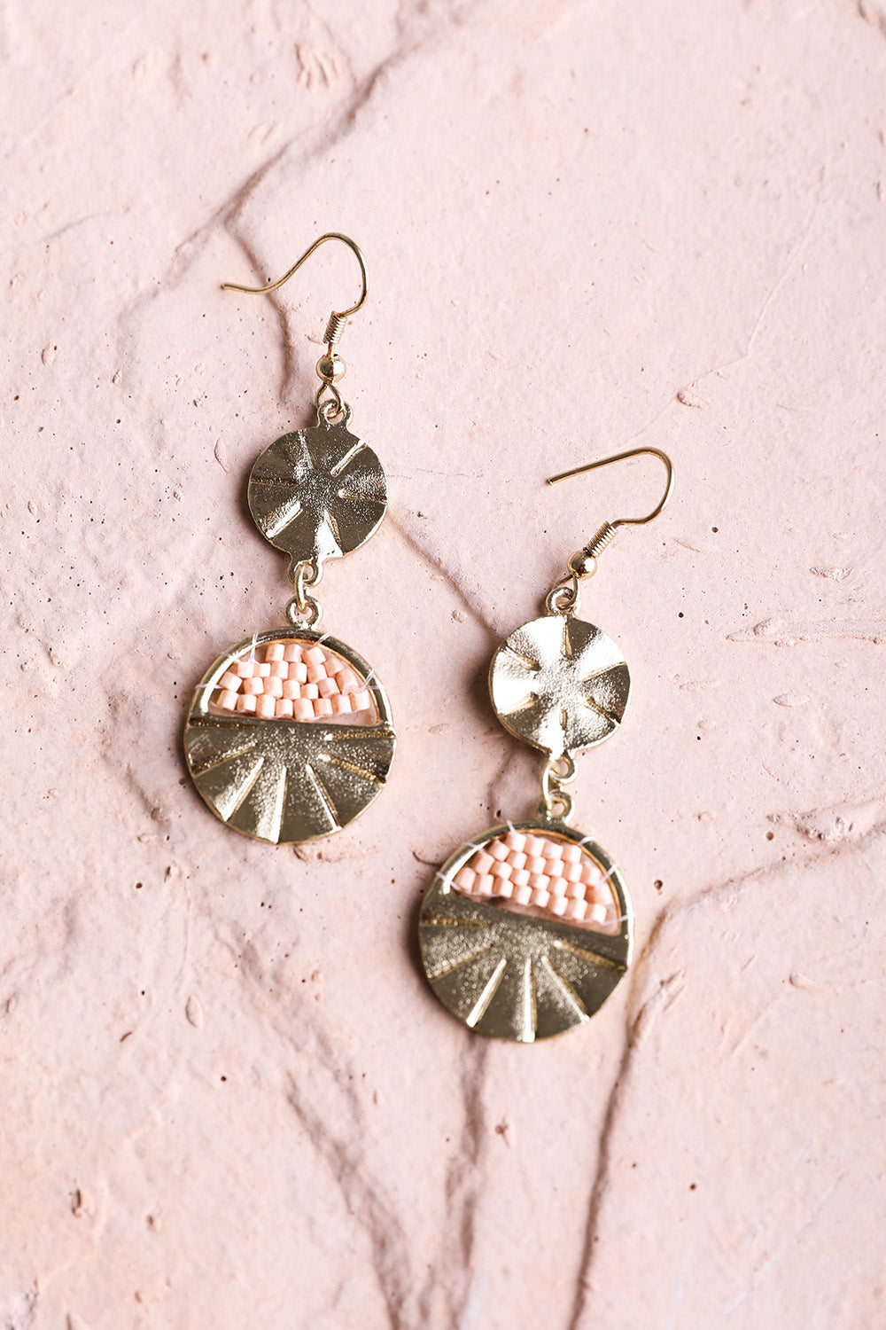 Golden Sunburst Drop Earrings - NeoKira Unlimited