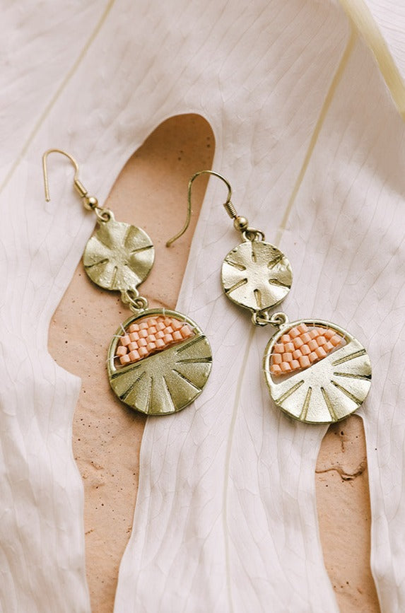 Golden Sunburst Drop Earrings - NeoKira Unlimited