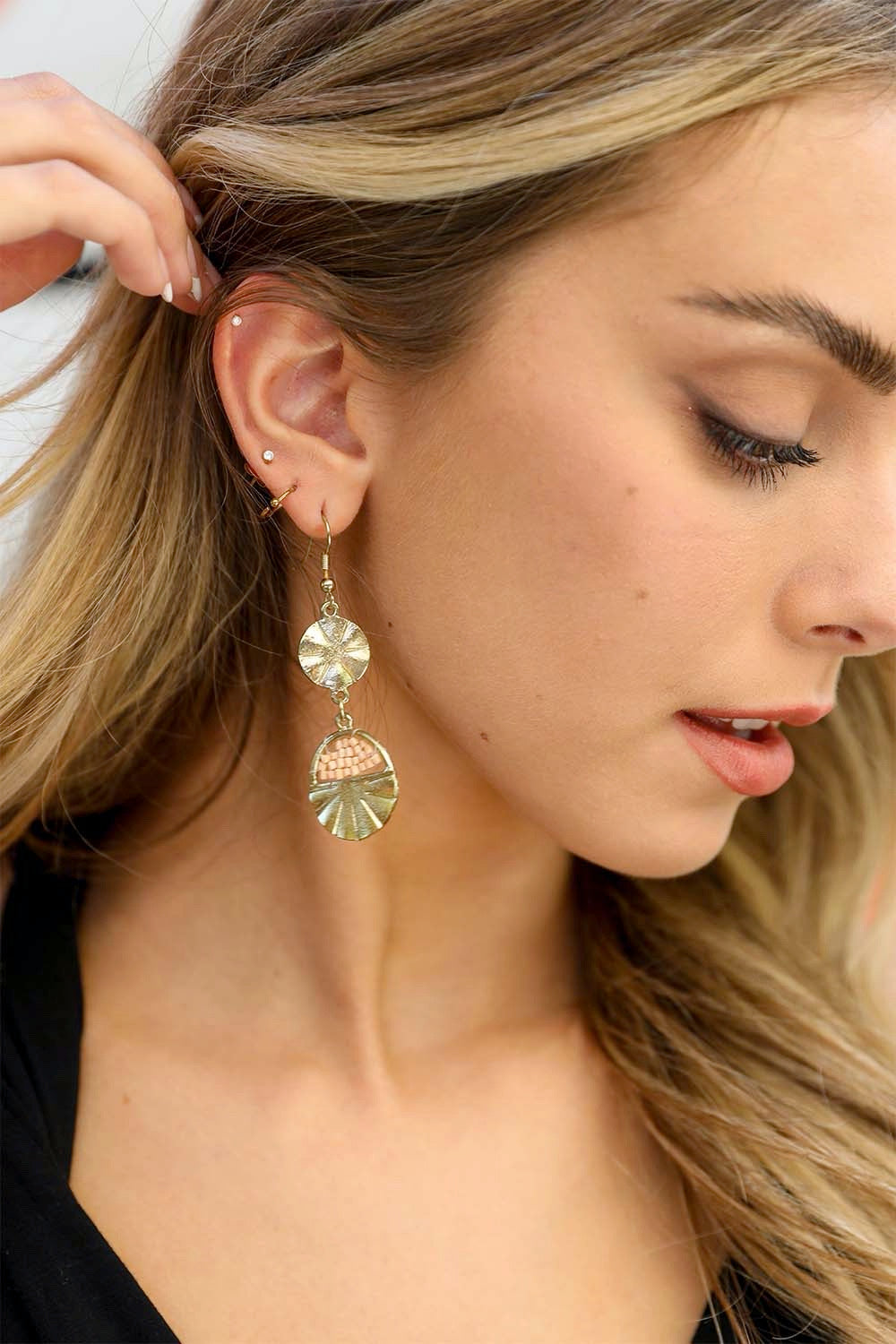 Golden Sunburst Drop Earrings - NeoKira Unlimited