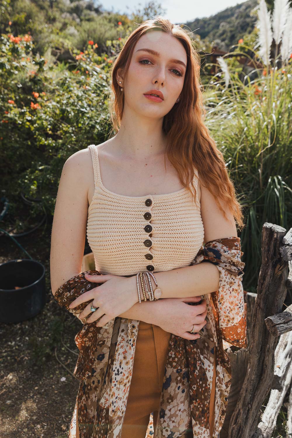 Groove Wave Knit Button Brami Top - NeoKira Unlimited