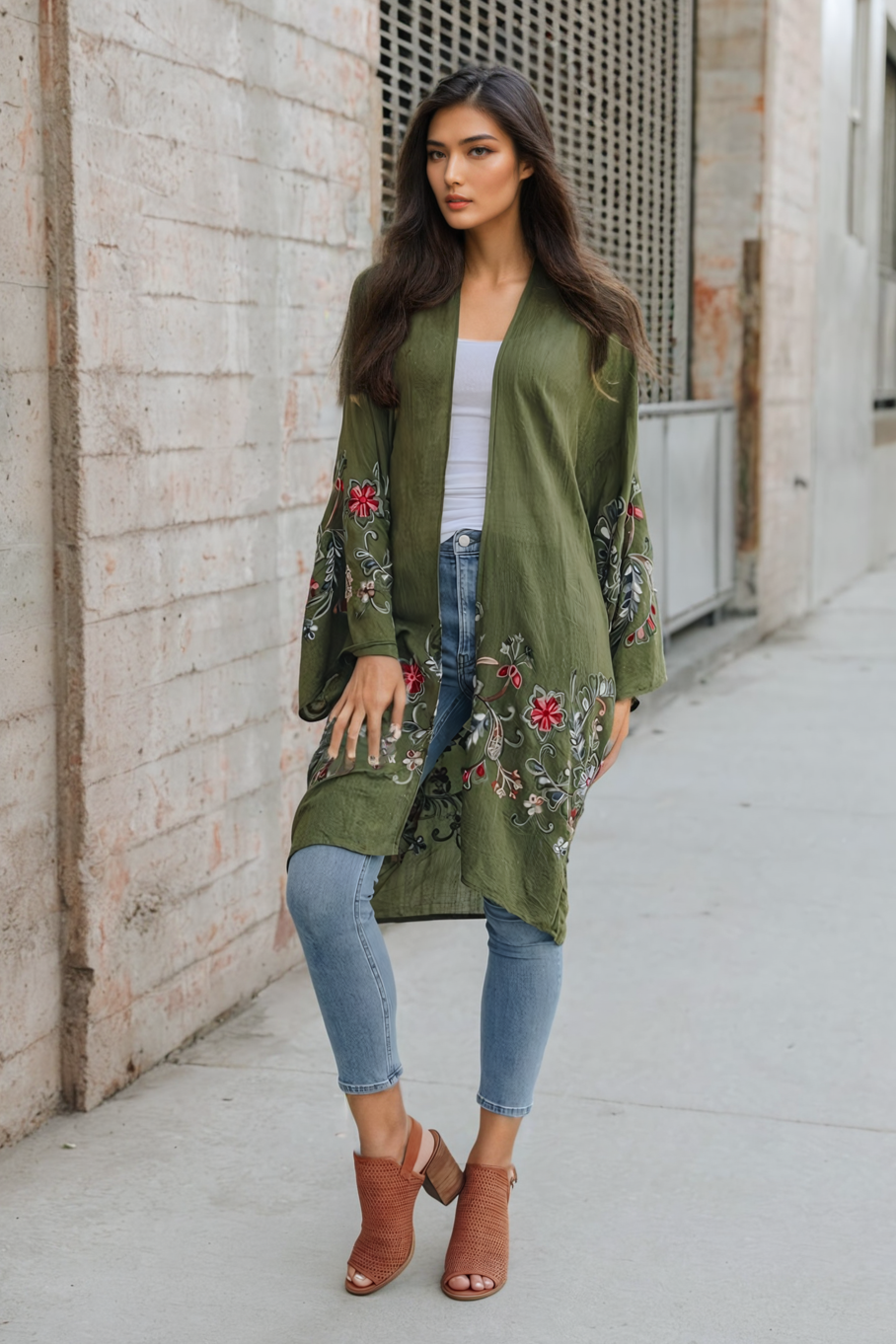 Long Floral Kimono Cardigan – Elegant and Versatile - NeoKira Unlimited