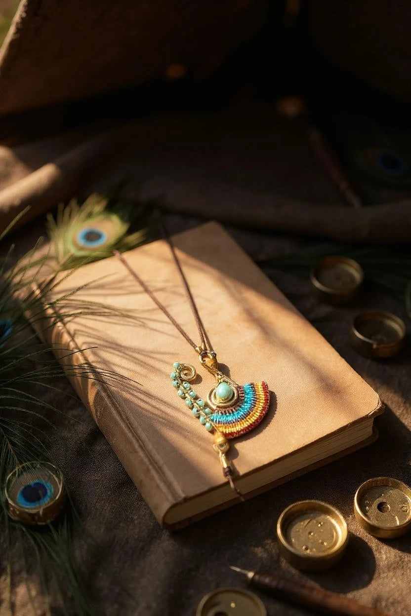 Boho-Chic Handmade Woven Wired Pendant Long Adjustable Necklace - NeoKira Unlimited