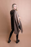 Herringbone Hooded Poncho Ponchos Leto Collection   