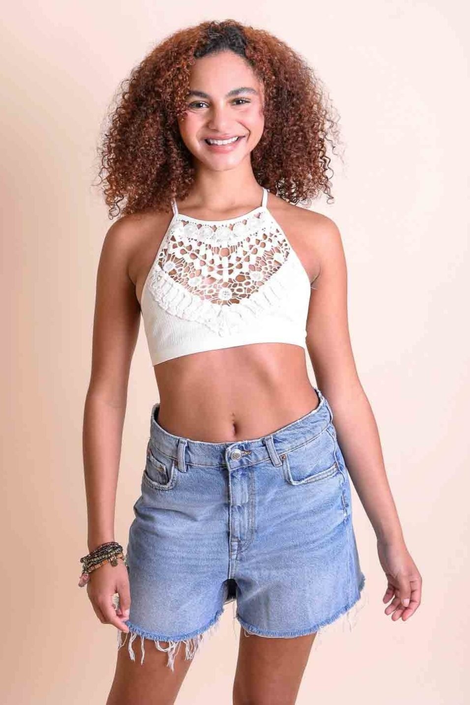 High Neck Crochet Lace Bralette – Stylish Layering Essential - NeoKira Unlimited