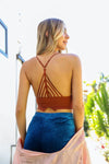 High Neck Crochet Trim Bralette Bralette Leto Collection   