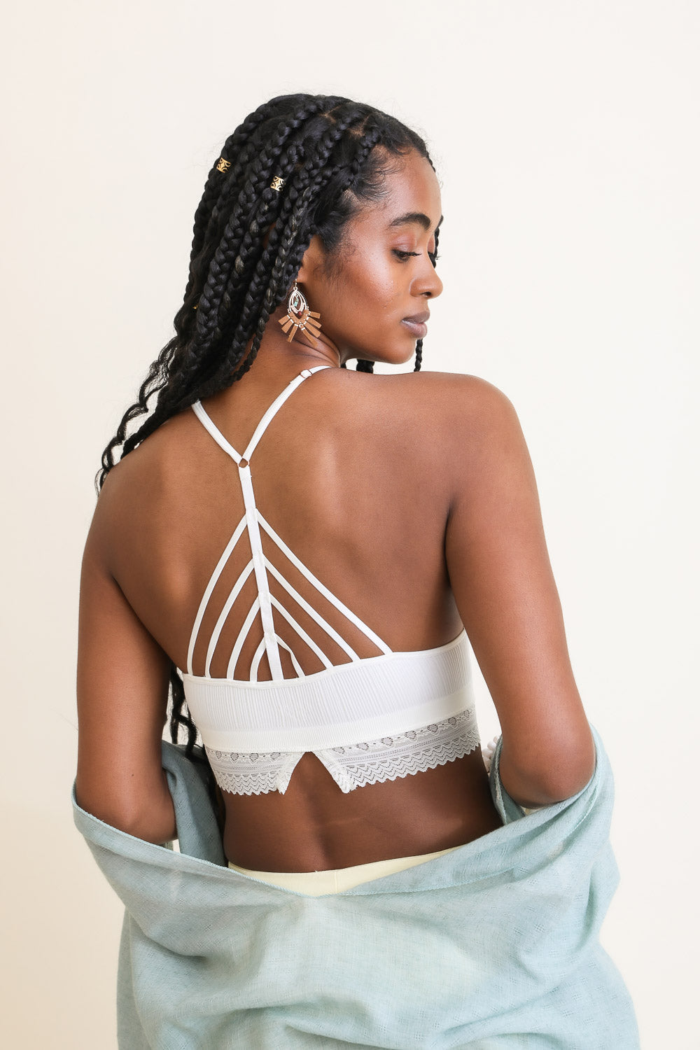 High Neck Crochet Trim Bralette - NeoKira Unlimited