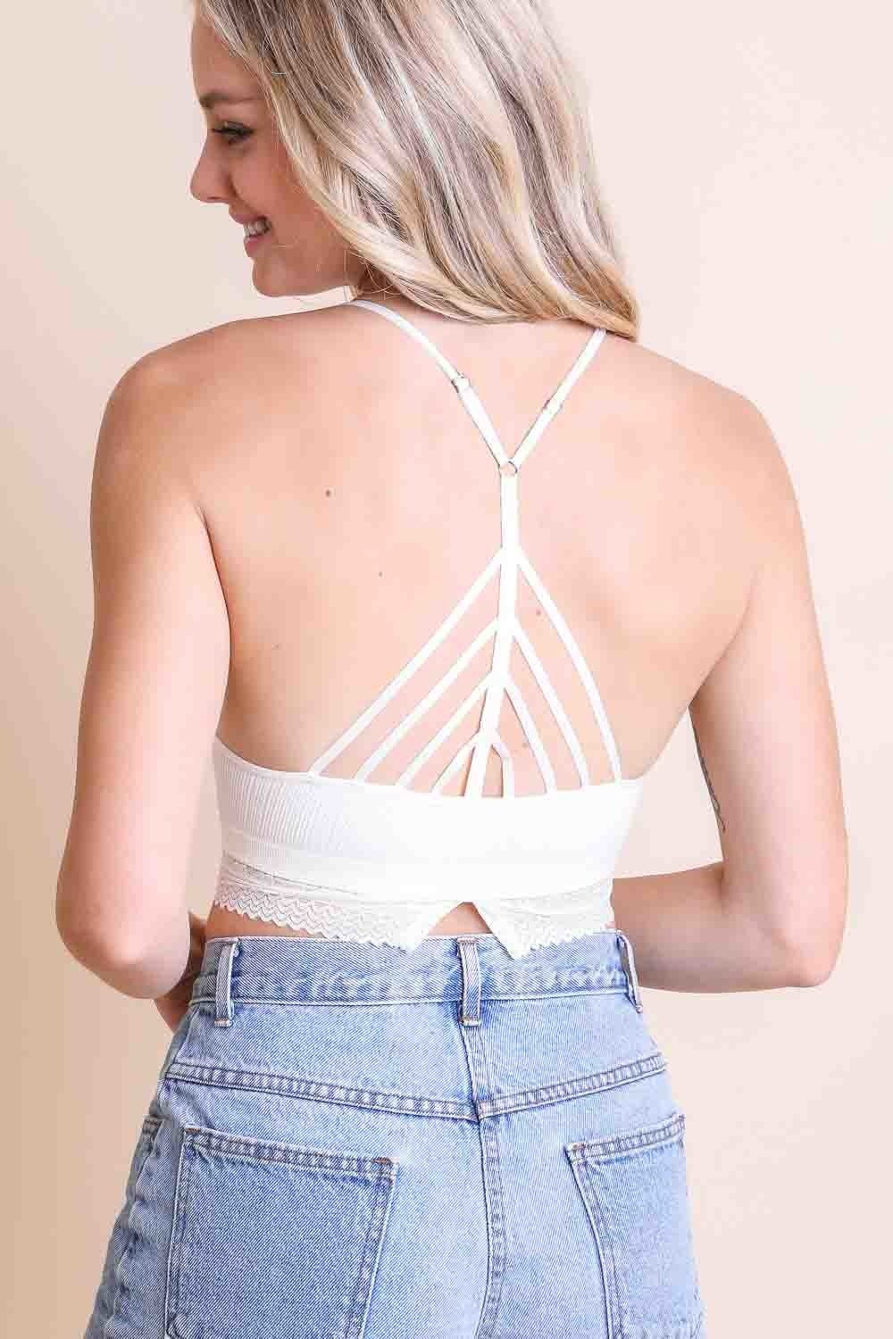 High Neck Crochet Trim Bralette - NeoKira Unlimited