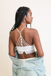 High Neck Crochet Trim Bralette Bralette Leto Collection   