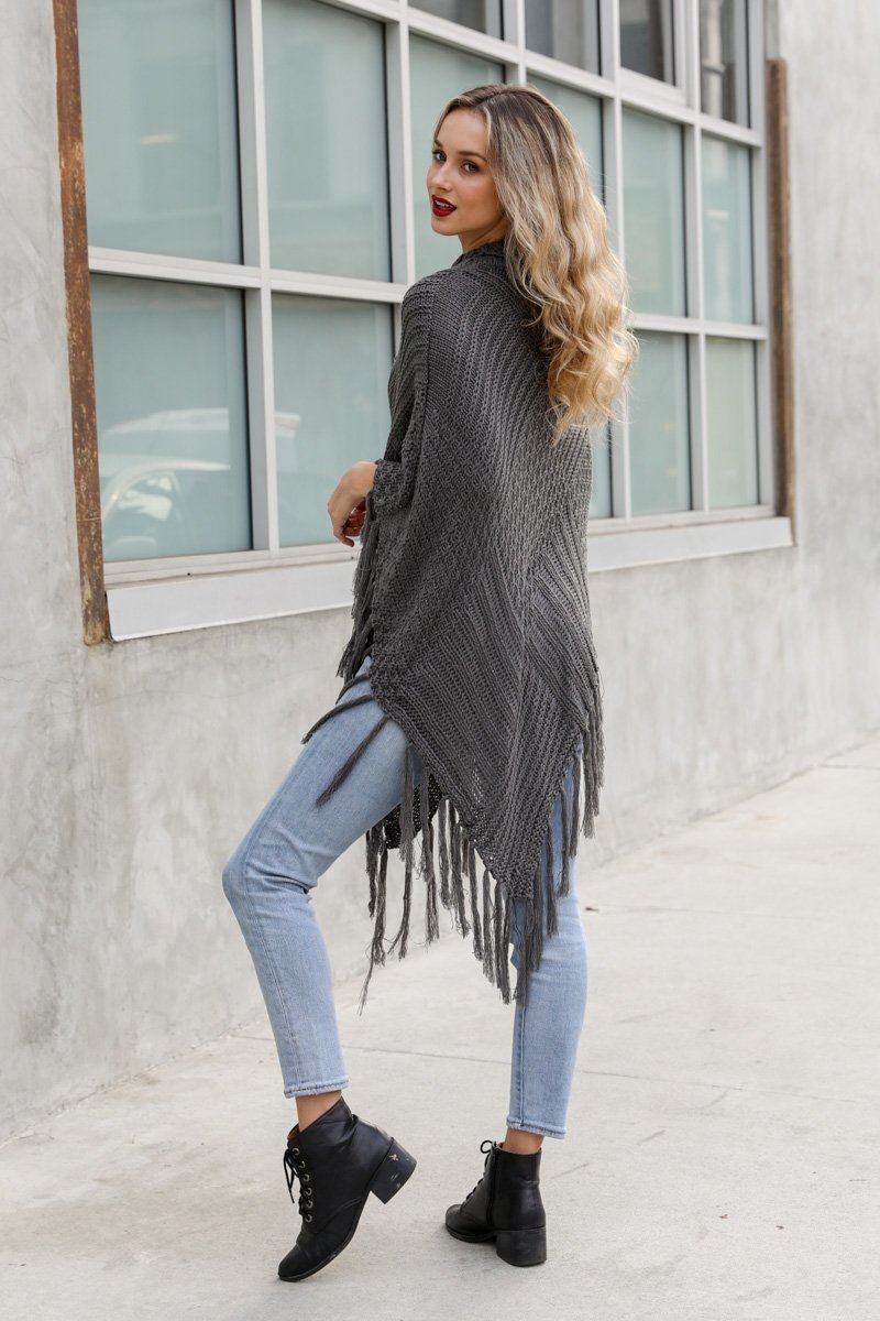 High Neck Poncho Ponchos Leto Collection   