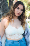 High Neck Netted Lace Bralette Plus - NeoKira Unlimited