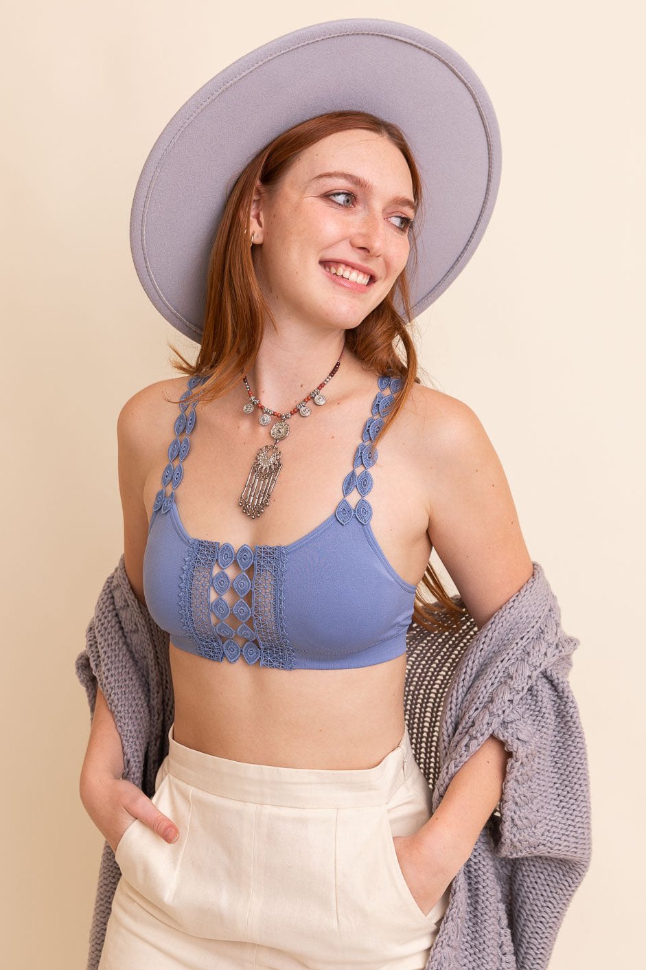 Hippie Eye Lace Applique Bralette - NeoKira Unlimited