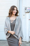 Hooded Rib Knit Cardigan Ponchos